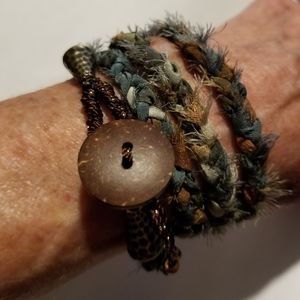 ⬇️BRACELETS*Hand Painted Silk WRAP, Bohemian